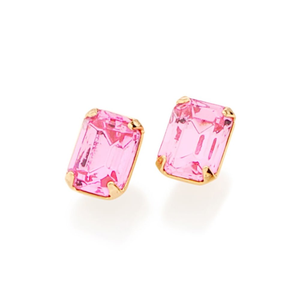 Gold plated solitaire earring